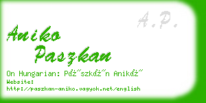 aniko paszkan business card